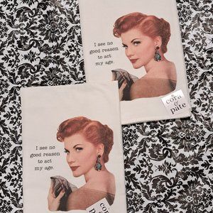 Cora & Pate No Good Reason Sack Towel - Set of Two Towels NWT.